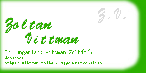 zoltan vittman business card